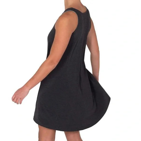 Free Fly Bamboo Flex Tank Dress Woman Heather Black Medium Sundress - Picture 3 of 8